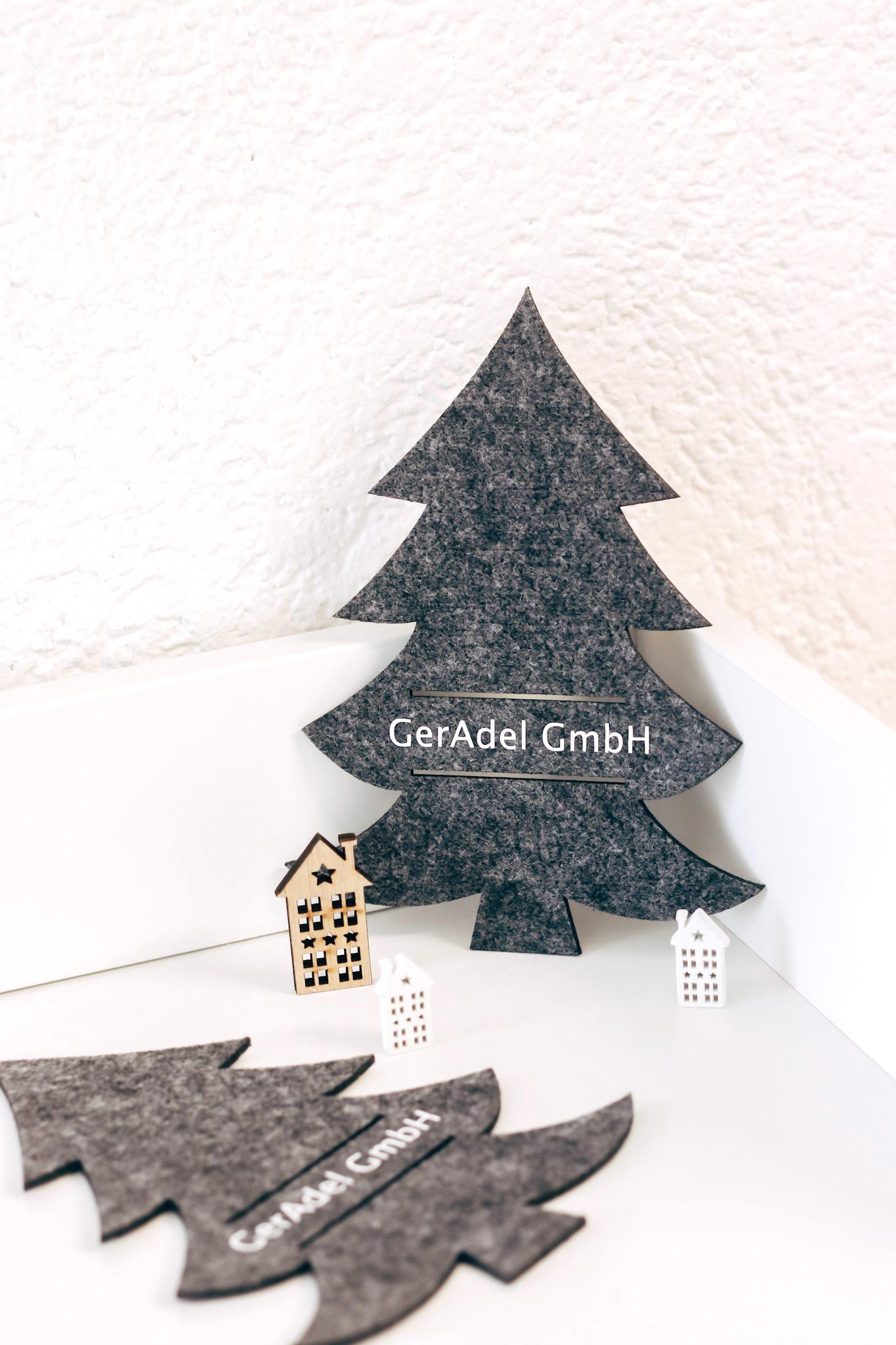 Besteckhalter mit Firmenaufschrift - Weihnachtsfeier Firma Firmenfeier Mitarbeiter Geschenk Tischdekoration - Betriebsfeier
