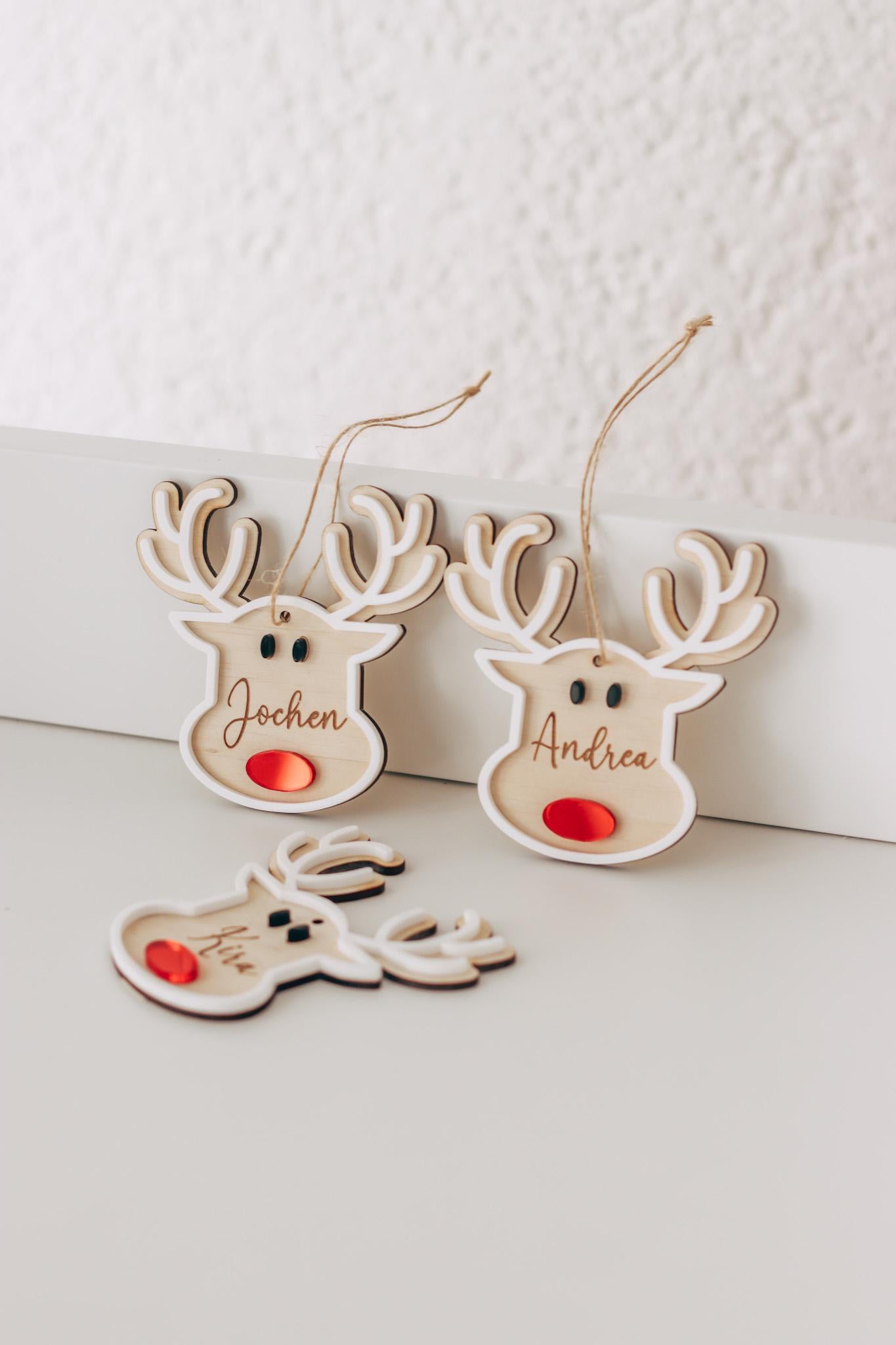 Christbaum Anhänger - Weihnachtsbaumdeko - Dekoration Weihnachten - Personalisierte Holzanhänger - Ornamente - Mitarbeiter Geschenk