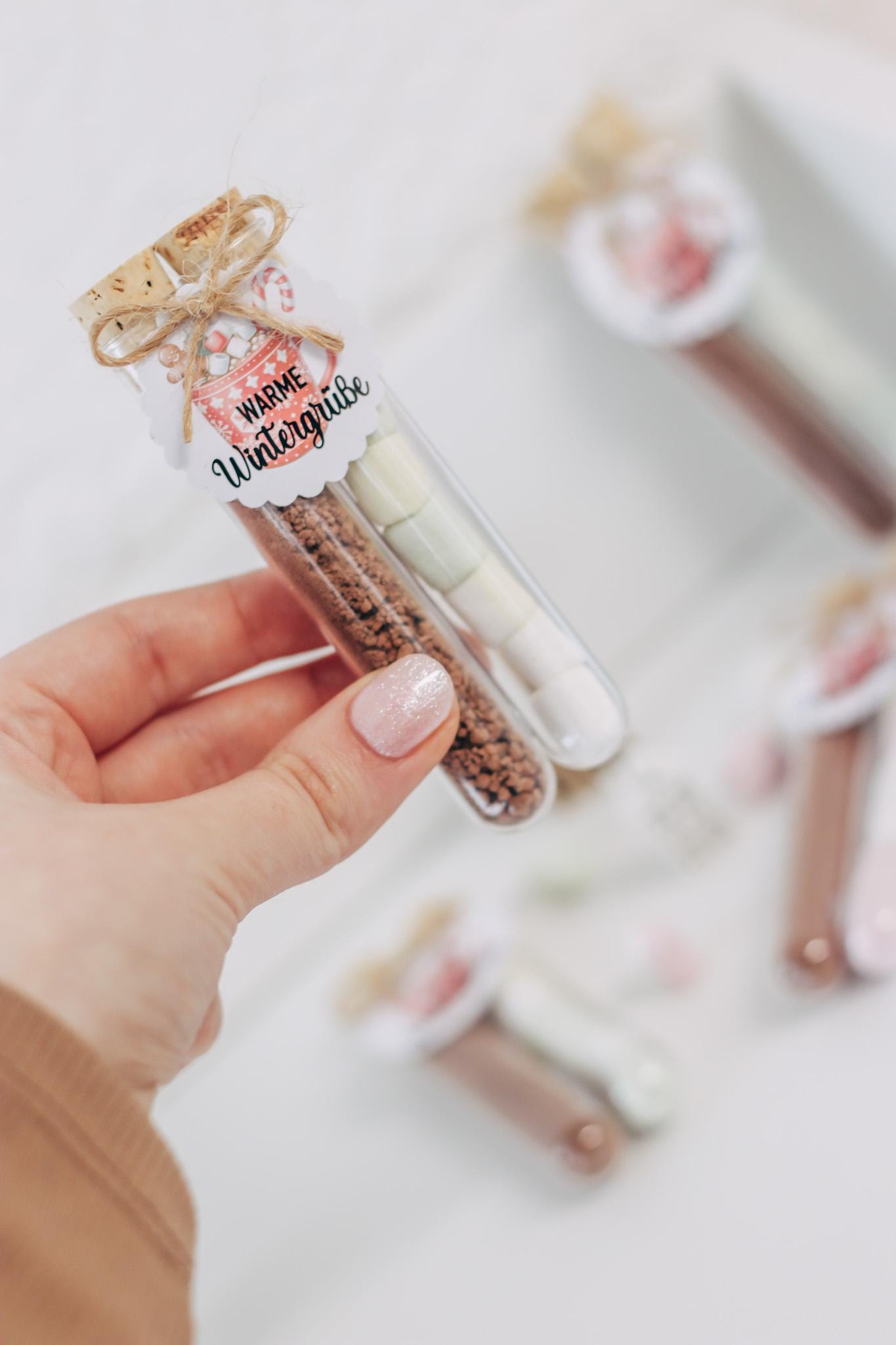 Gastgeschenk Weihnachten - Warme Wintergrüße Kakao & Marshmallows - Mitarbeiter Geschenk, Wichtelgeschenk, Geschenk unter Kollegen