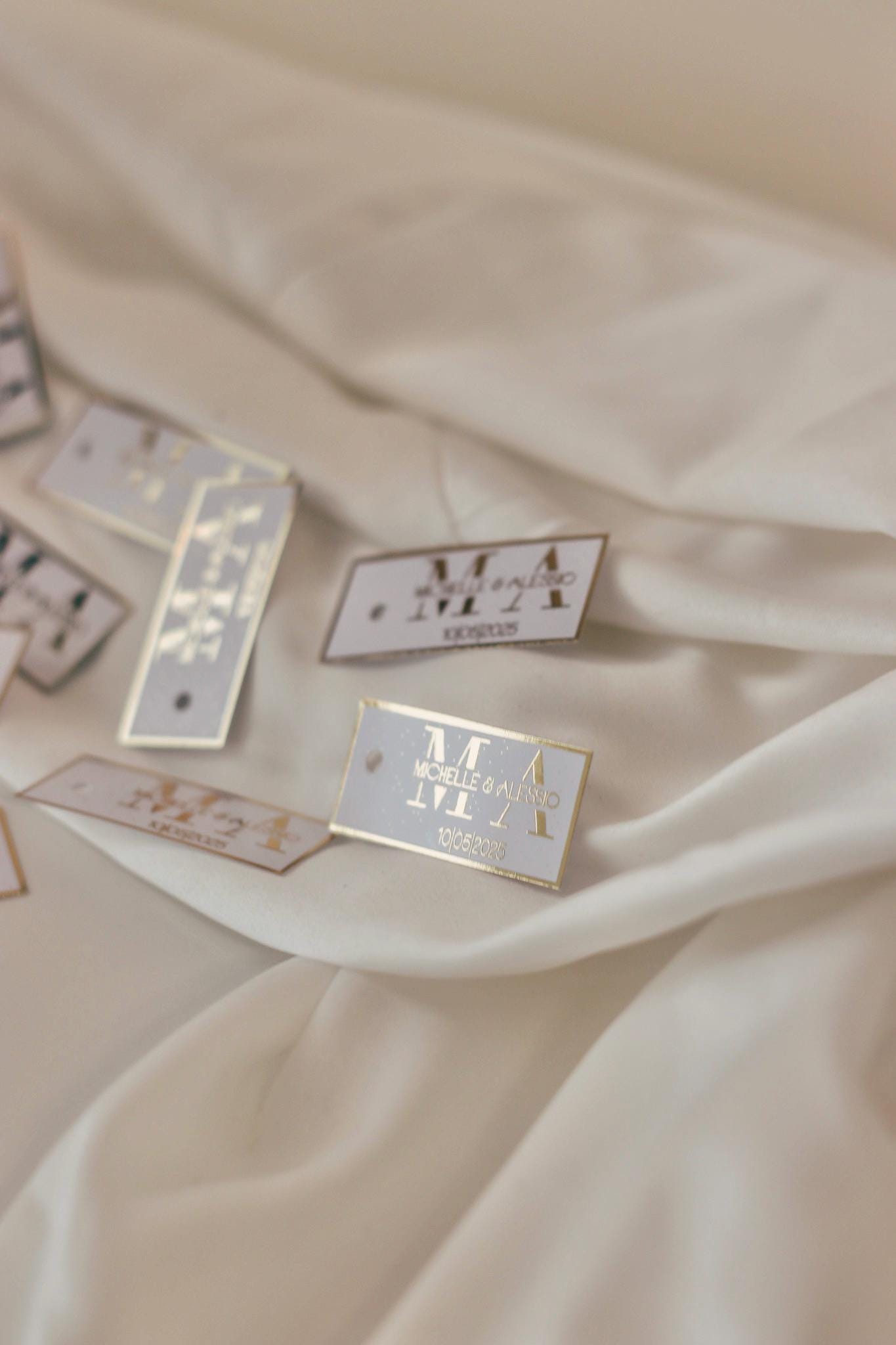 Personalisierte Etiketten für Gastgeschenke mit metallic Veredelung in gold oder silber, Hochzeit, Taufe, Geburtstag, Sözümüz Söz, Verlobung
