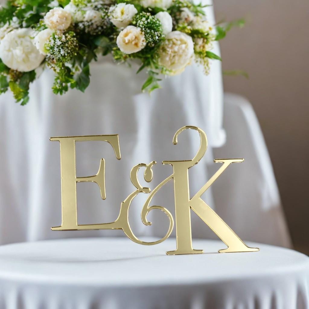 Caketopper Monogram als Aufleger für die Torte - Hochzeitsdeko, Hochzeitstore, Acryl gold, silber, Verlobung, Sözümüz Söz