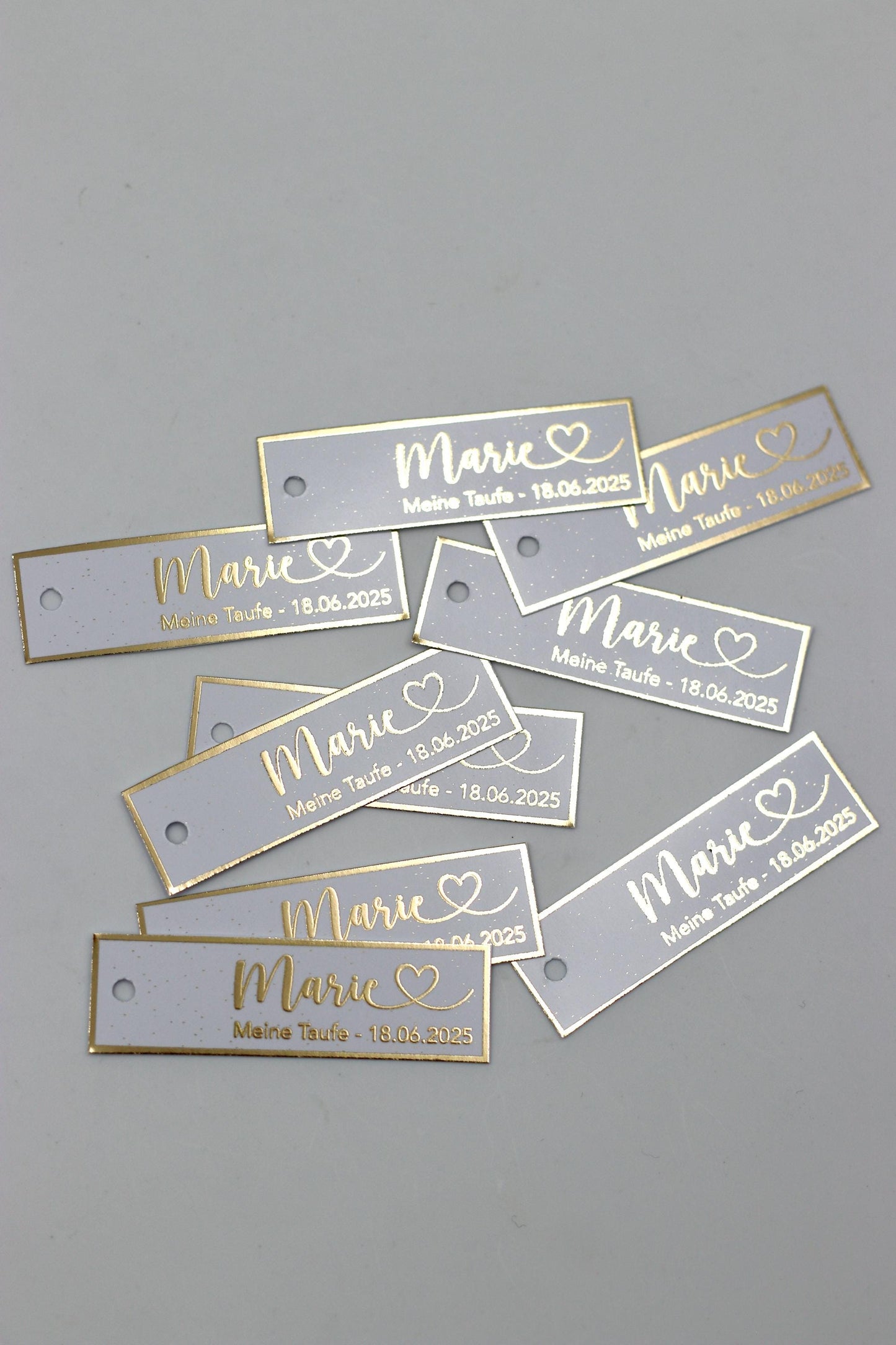 Personalisierte Etiketten Taufe, Kommunion, Mevlüt, Sünnet, Personalisiert mit dem Namen & Datum, Metallic Effekt gold, silber o schwarz