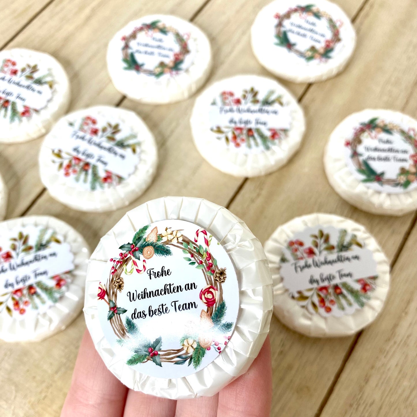 Weihnachten Gastgeschenk, 10 Mini Seifen im Set, Weihnachtsfeier, Mitgebsel, Firmenfeier, Wichtelgeschenk, Mitarbeiter Geschenk Weihnachten