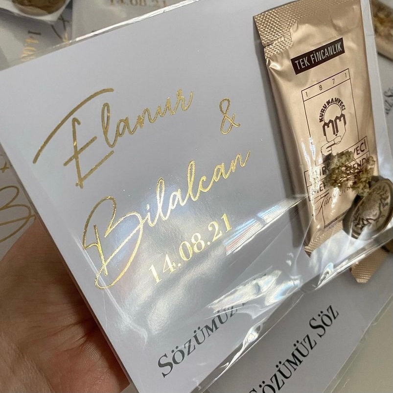 Mokka Karten - Gastgeschenke Hochzeit Verlobung Sözümüz söz - Isteme