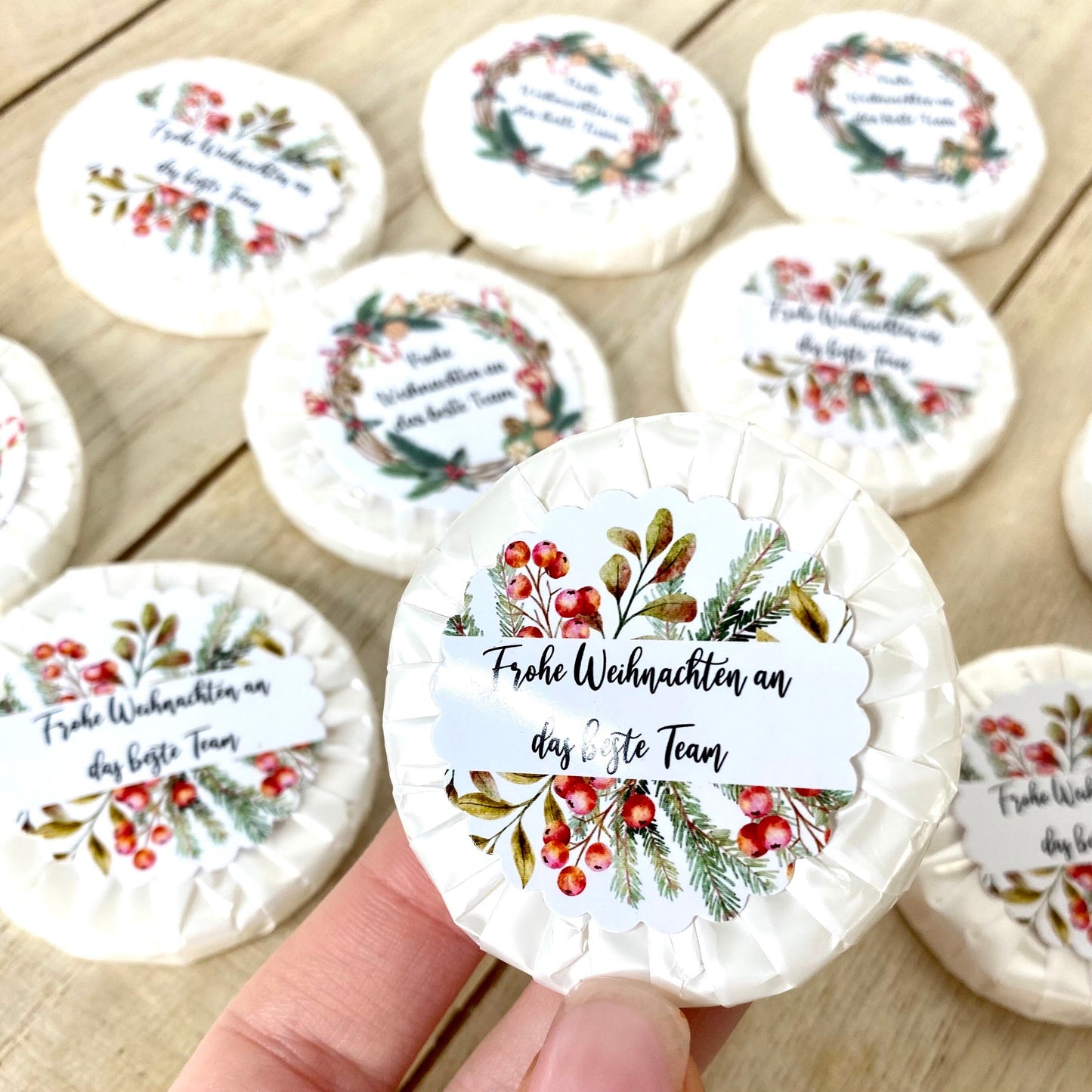 Weihnachten Gastgeschenk, 10 Mini Seifen im Set, Weihnachtsfeier, Mitgebsel, Firmenfeier, Wichtelgeschenk, Mitarbeiter Geschenk Weihnachten