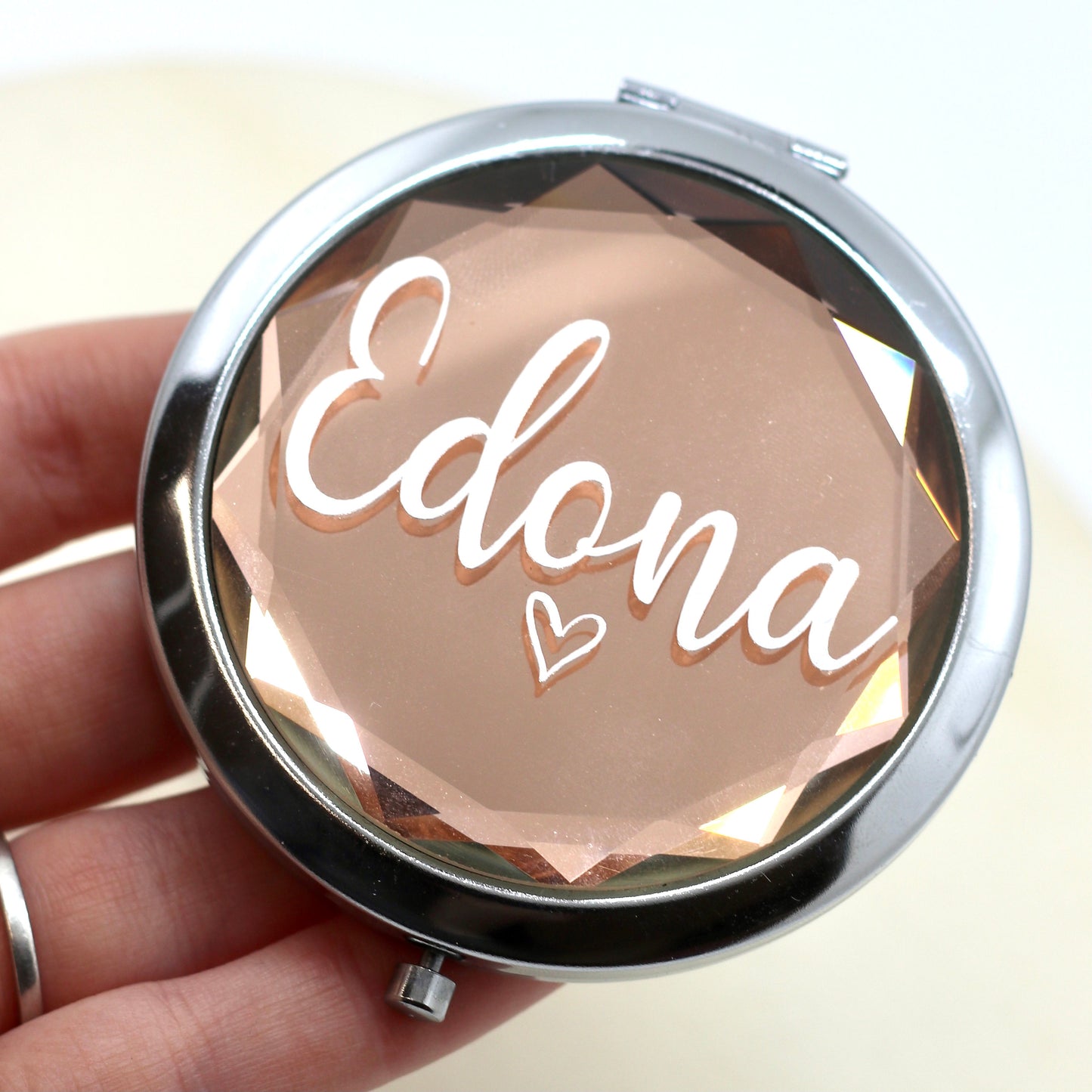 Kosmetikspiegel personalisiert - Geschenkidee - Brautjungfer Trauzeugin Mama Beste Freundin - Rosegold - Gold