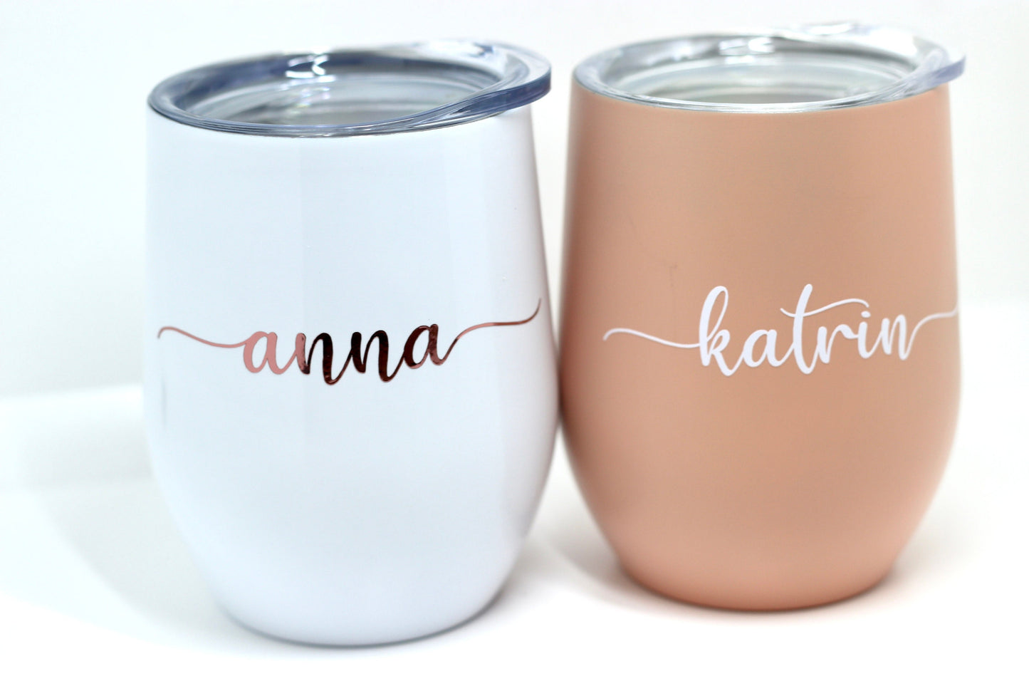 Thermobecher Weinglas personalisiert - JGA - Brautjungfer - Trauzeugin - Beste Freundin - Stemless