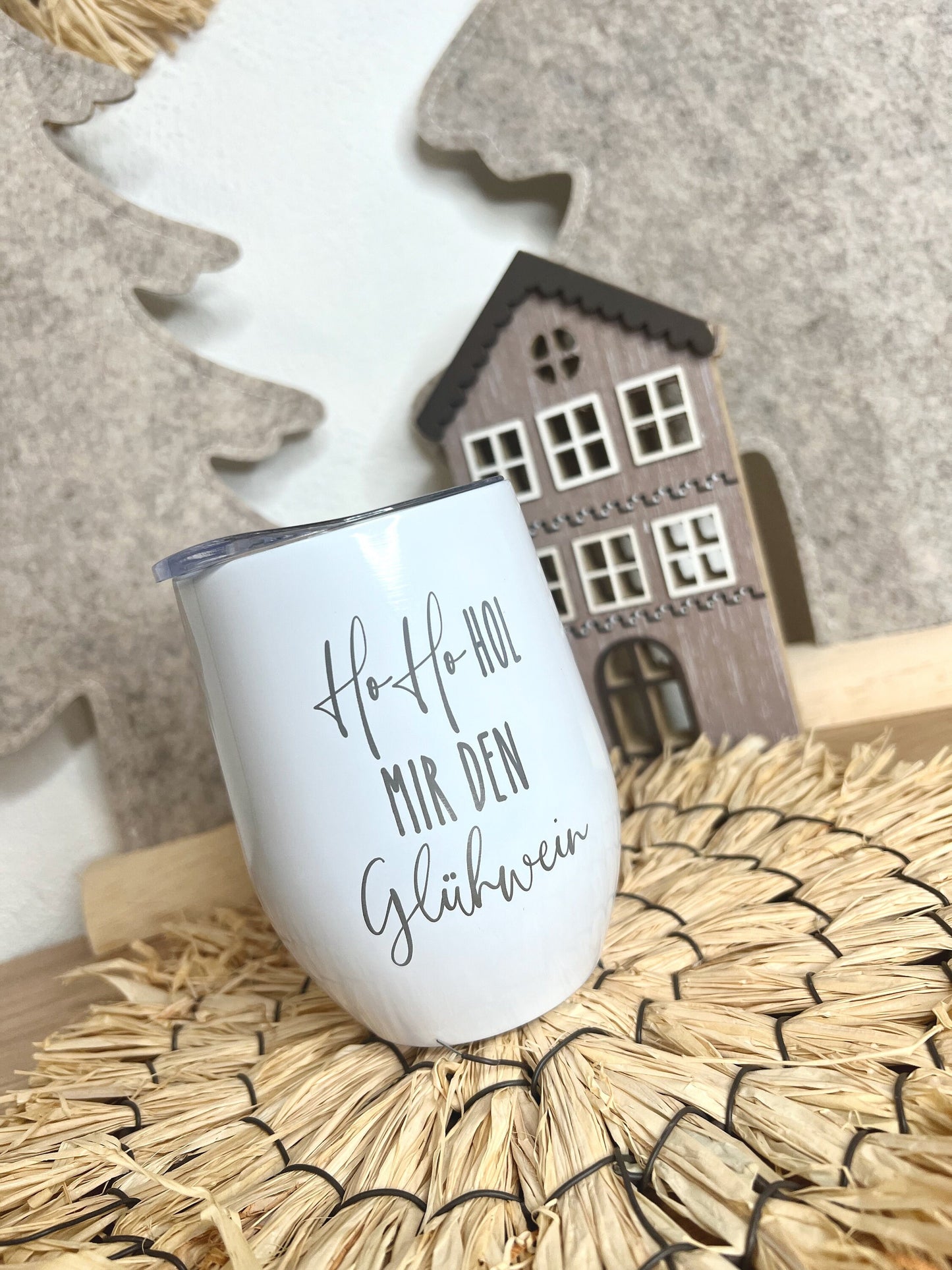 Glühweinbecher Glühweintasse Weihnachtstasse Mitarbeitergeschenk Thermobecher Ho Ho Hol mir Glühwein