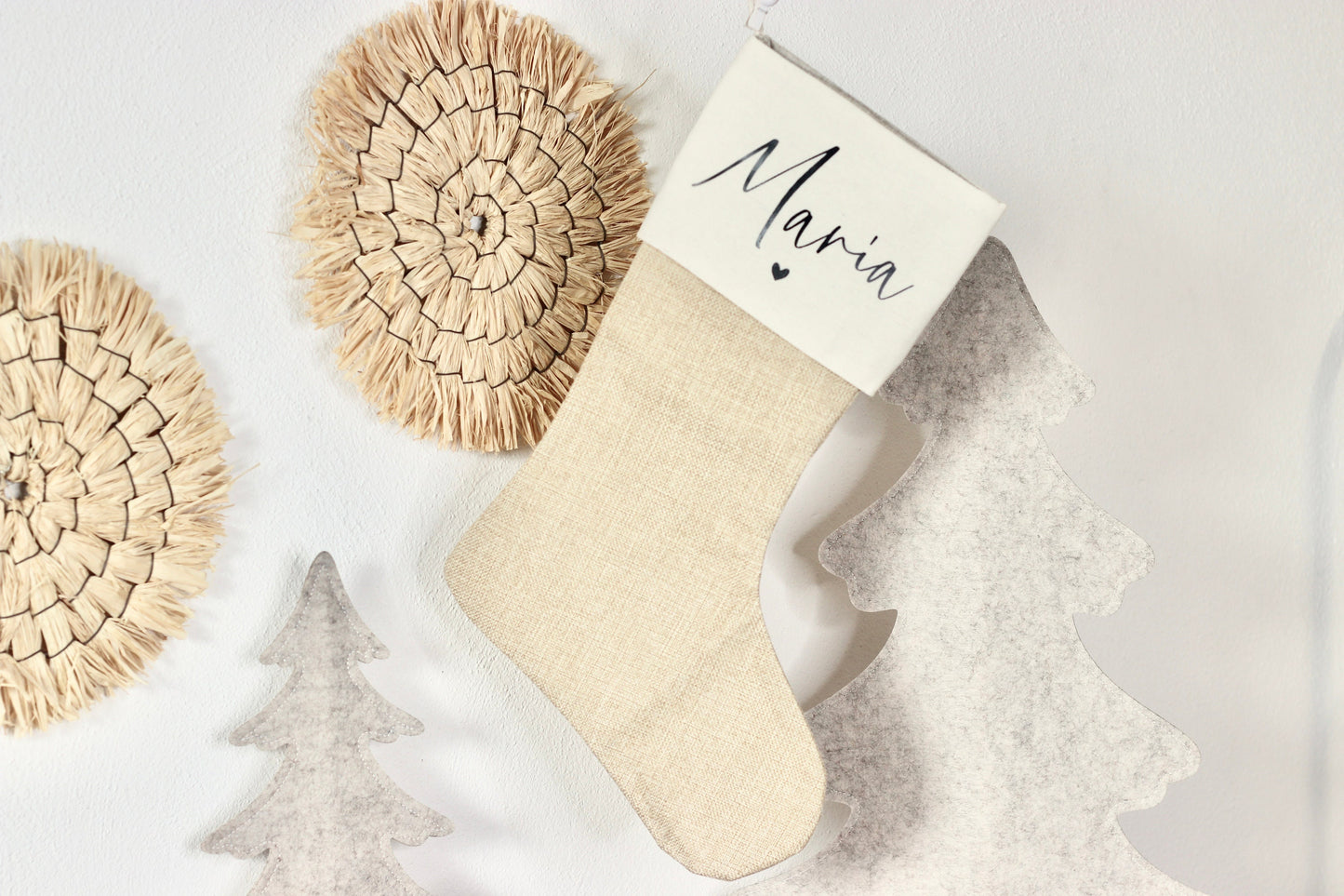 Nikolausstiefel Personalisiert mit Name und Herz - Weihnachtsstiefel - Nikolausstrumpf für Weihnachtsgeschenke Nikolaustag