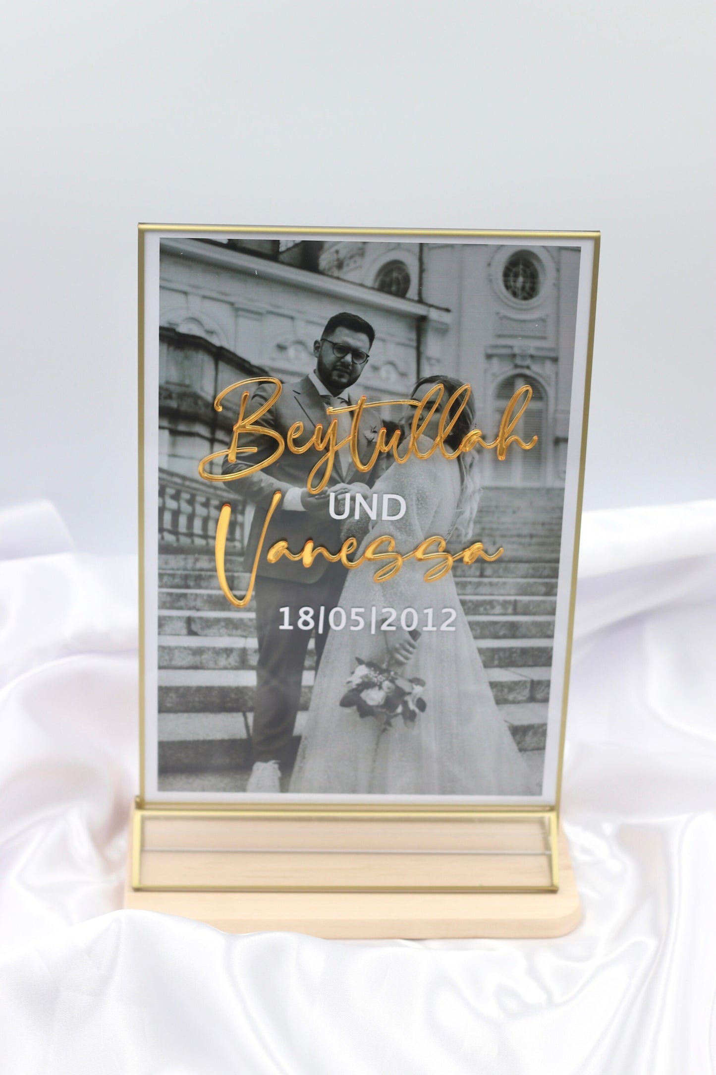 Bilderrahmen personalisiert Namensaufsteller Namensschild Hochzeit Verlobung Sözümüz Söz mit Acrylbuchstaben