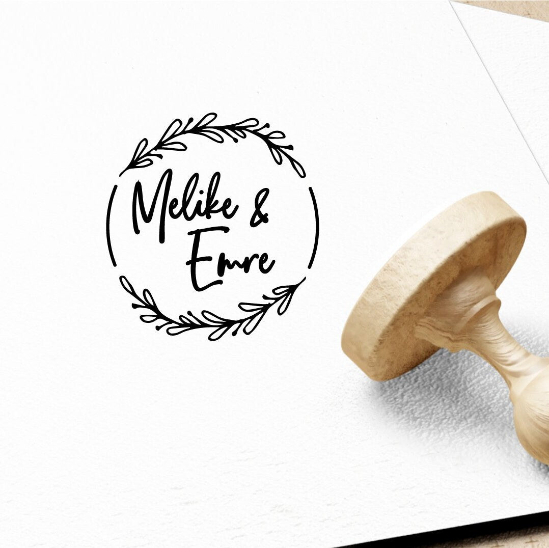 Personalisierter Stempel für die Hochzeit, Verlobung - mit Namen und falls gewünscht Datum, verschiedene Designs