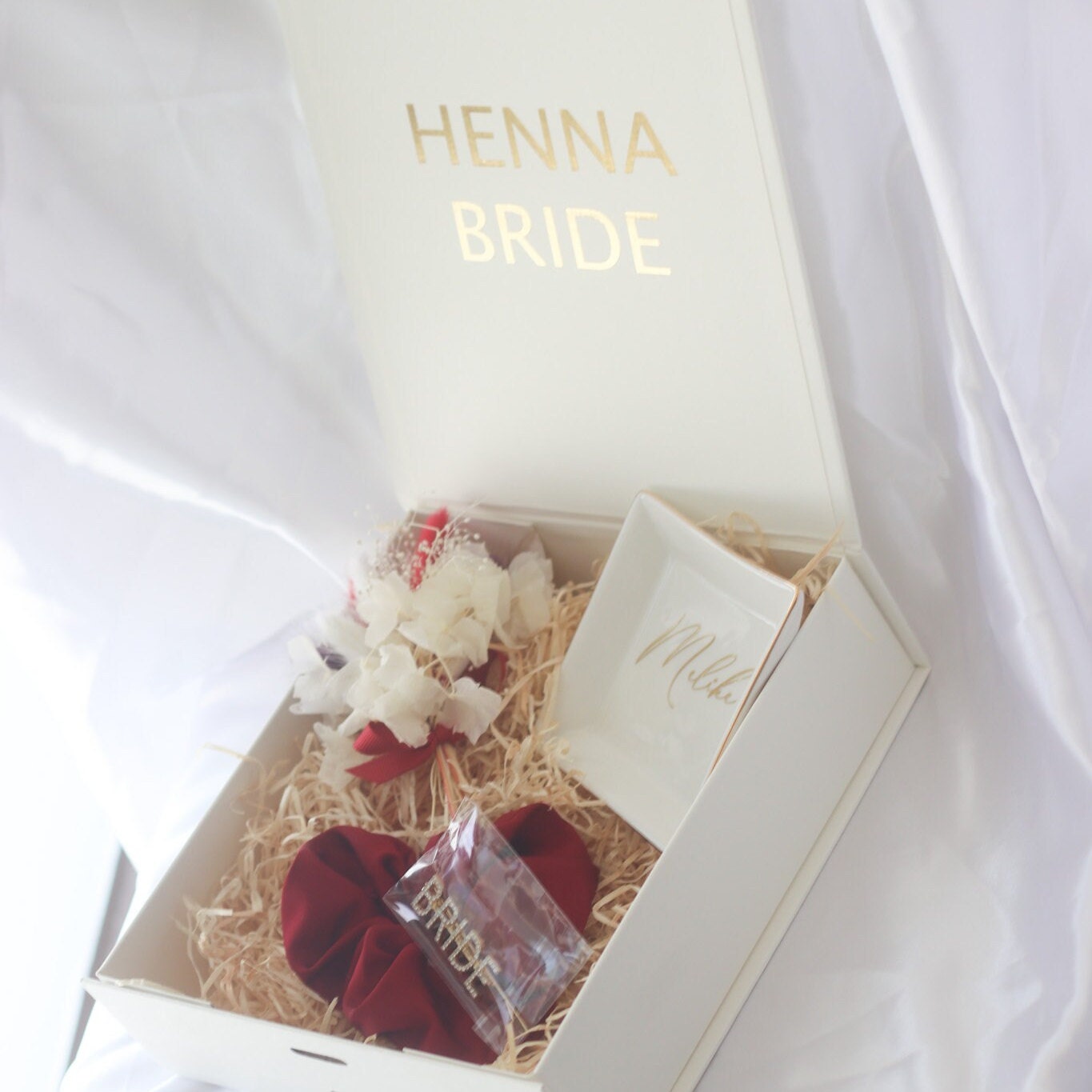Geschenkbox "Henna bride" personalisiert mit dem Namen für den Henna Abend - Kina Gecesi - Kina Gelin
