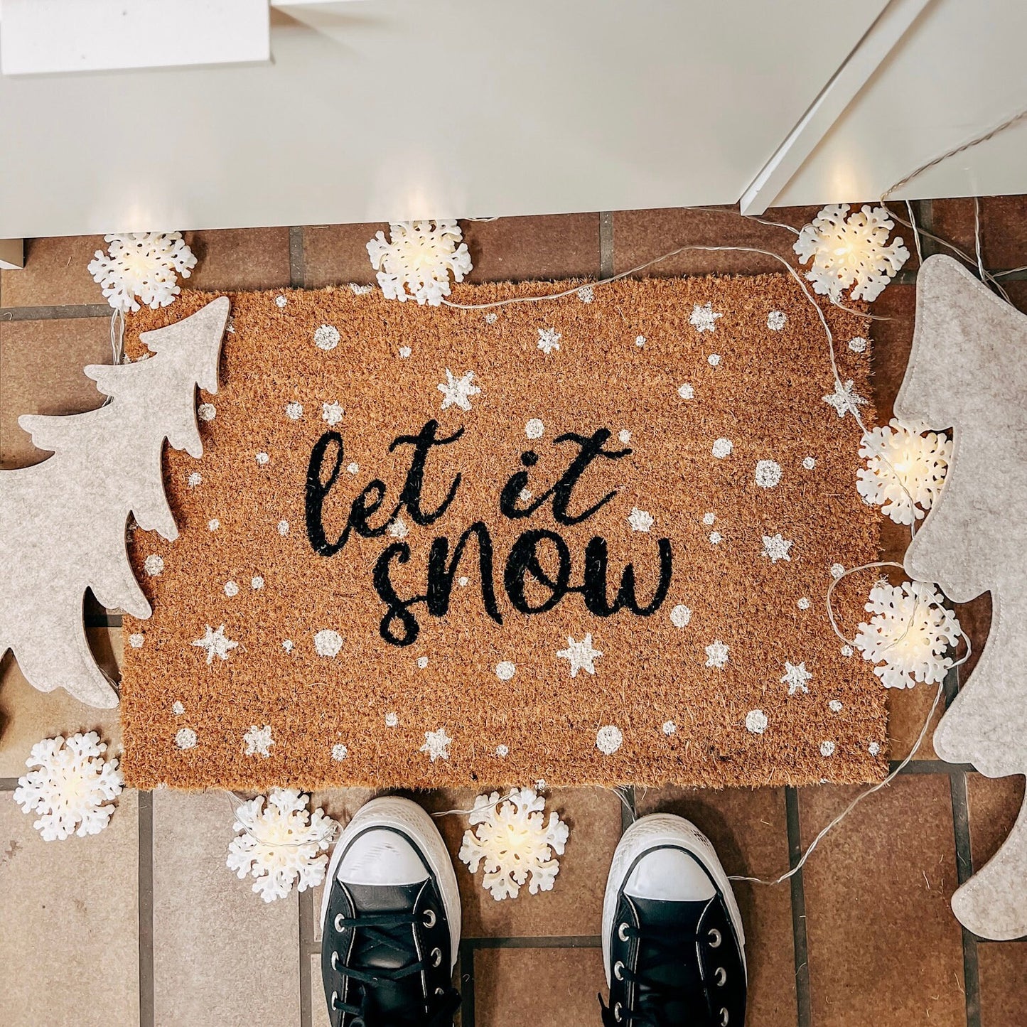Fußmatte Weihnachten "let it snow" minimalistisch kaligrafie / Geschenk Weihnachten - Weihnachtsdeko Eingang