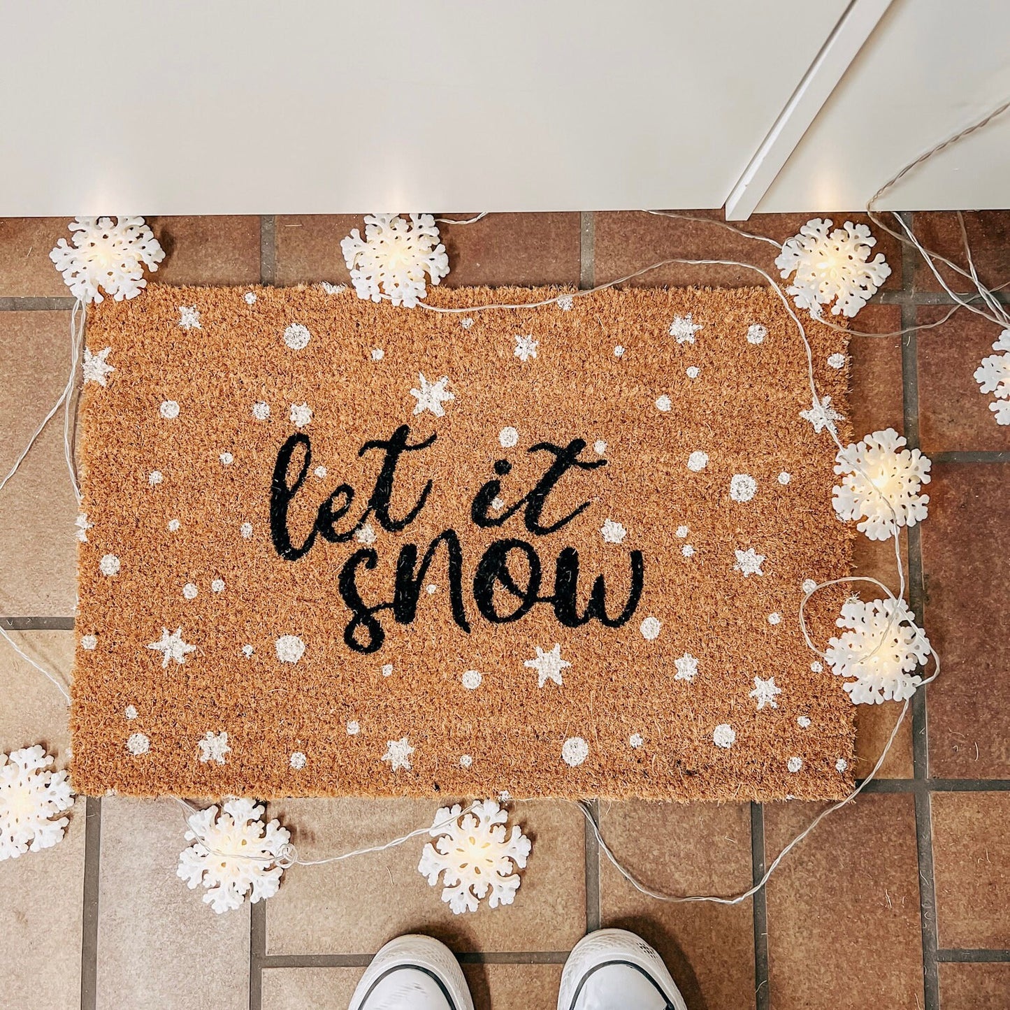 Fußmatte Weihnachten "let it snow" minimalistisch kaligrafie / Geschenk Weihnachten - Weihnachtsdeko Eingang