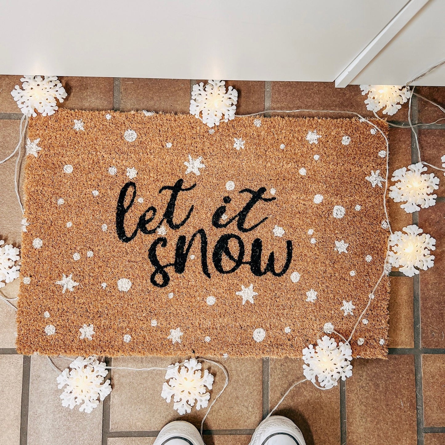 Fußmatte Weihnachten "let it snow" minimalistisch kaligrafie / Geschenk Weihnachten - Weihnachtsdeko Eingang