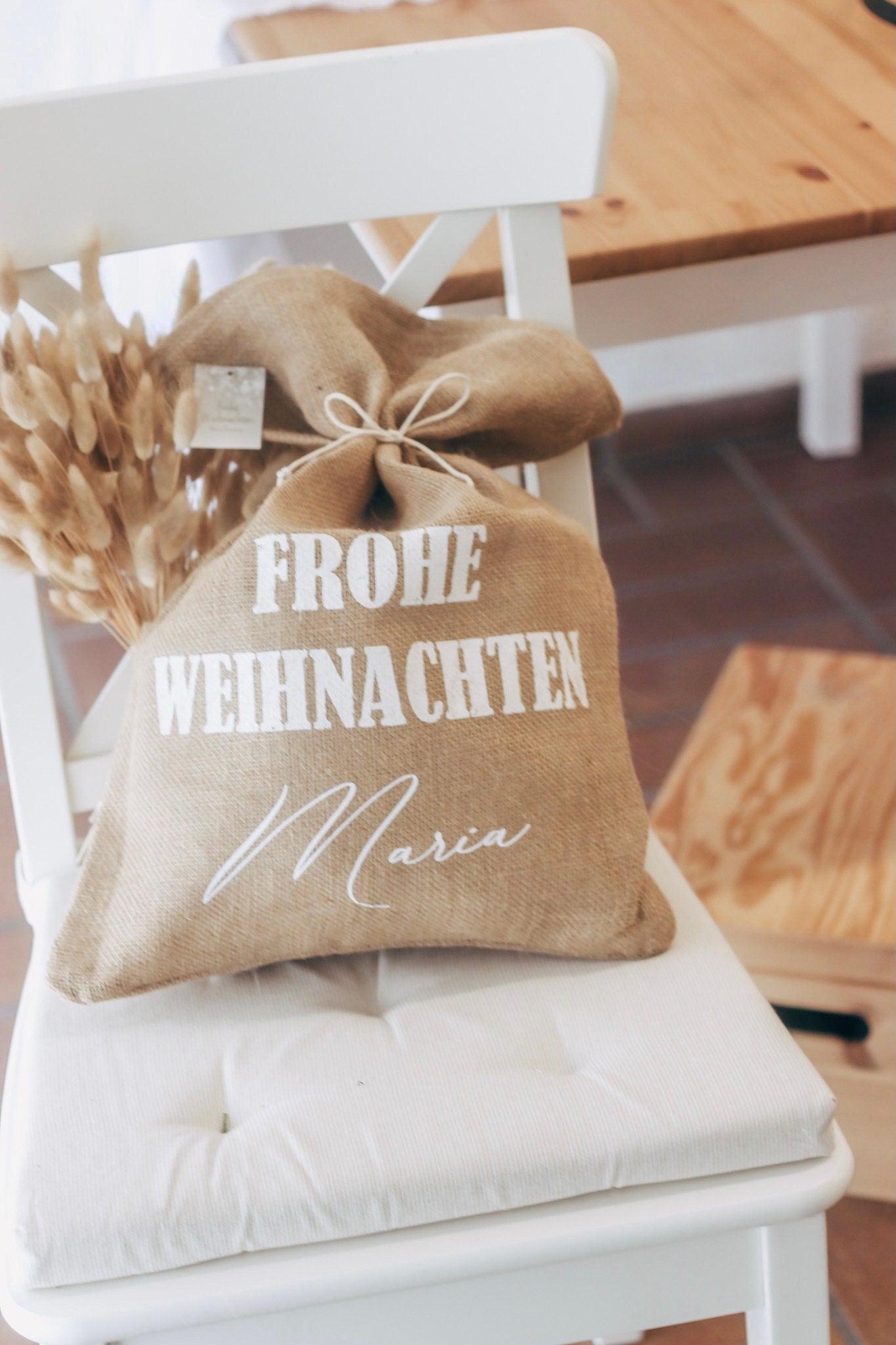Weihnachten Geschenk - Geschenkbeutel - Mitarbeitergeschenk - Firmenfeier - Gastgeschenk Weihnachten - XXL Jutesack mit Namen