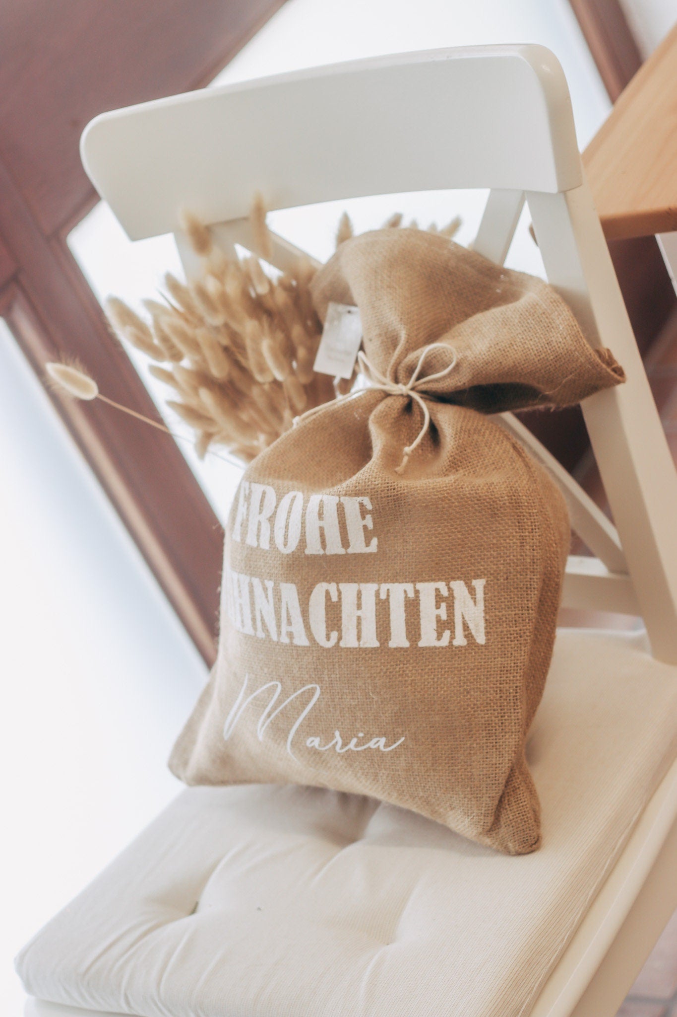 Weihnachten Geschenk - Geschenkbeutel - Mitarbeitergeschenk - Firmenfeier - Gastgeschenk Weihnachten - XXL Jutesack mit Namen