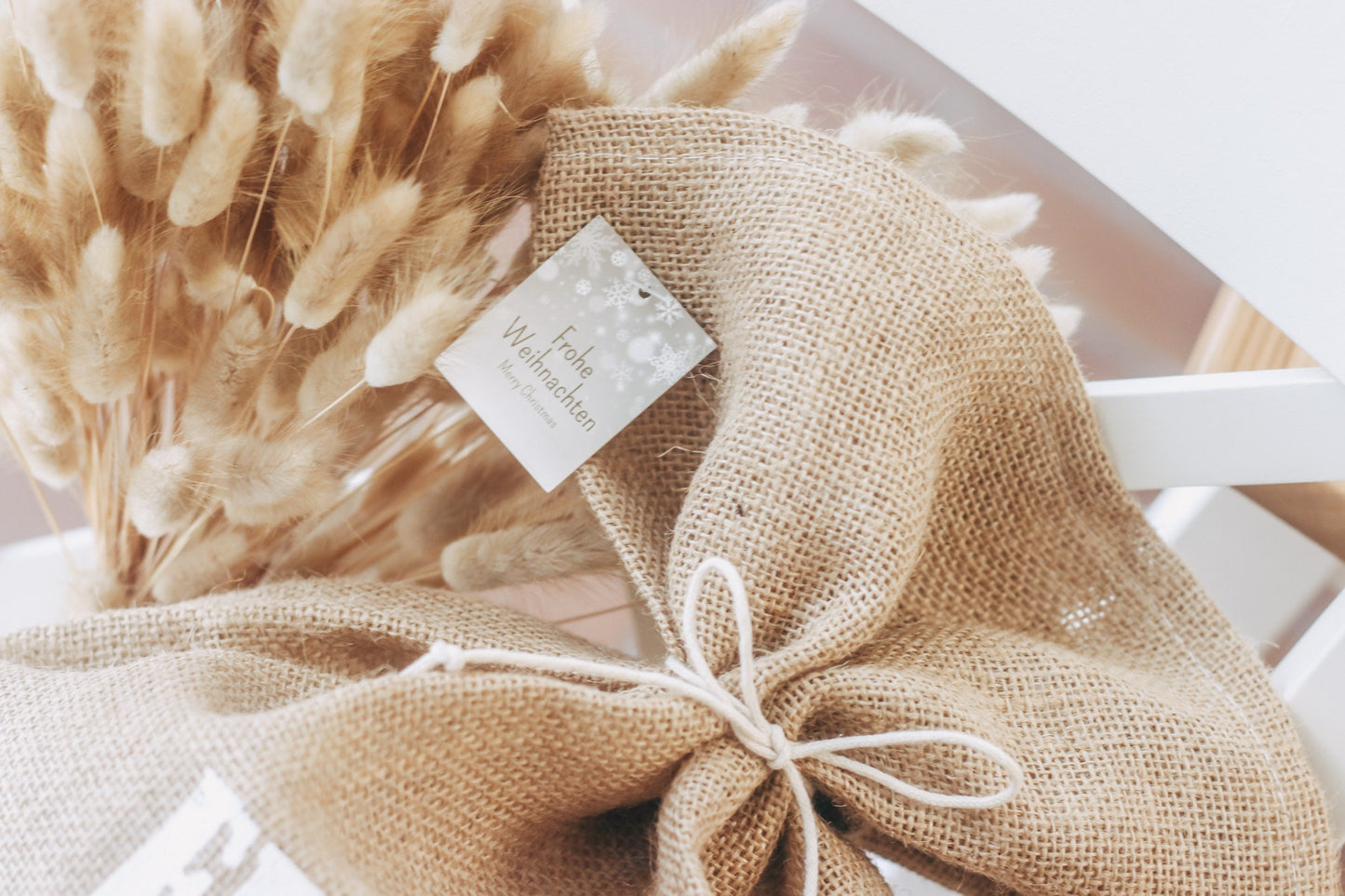 Weihnachten Geschenk - Geschenkbeutel - Mitarbeitergeschenk - Firmenfeier - Gastgeschenk Weihnachten - XXL Jutesack mit Namen