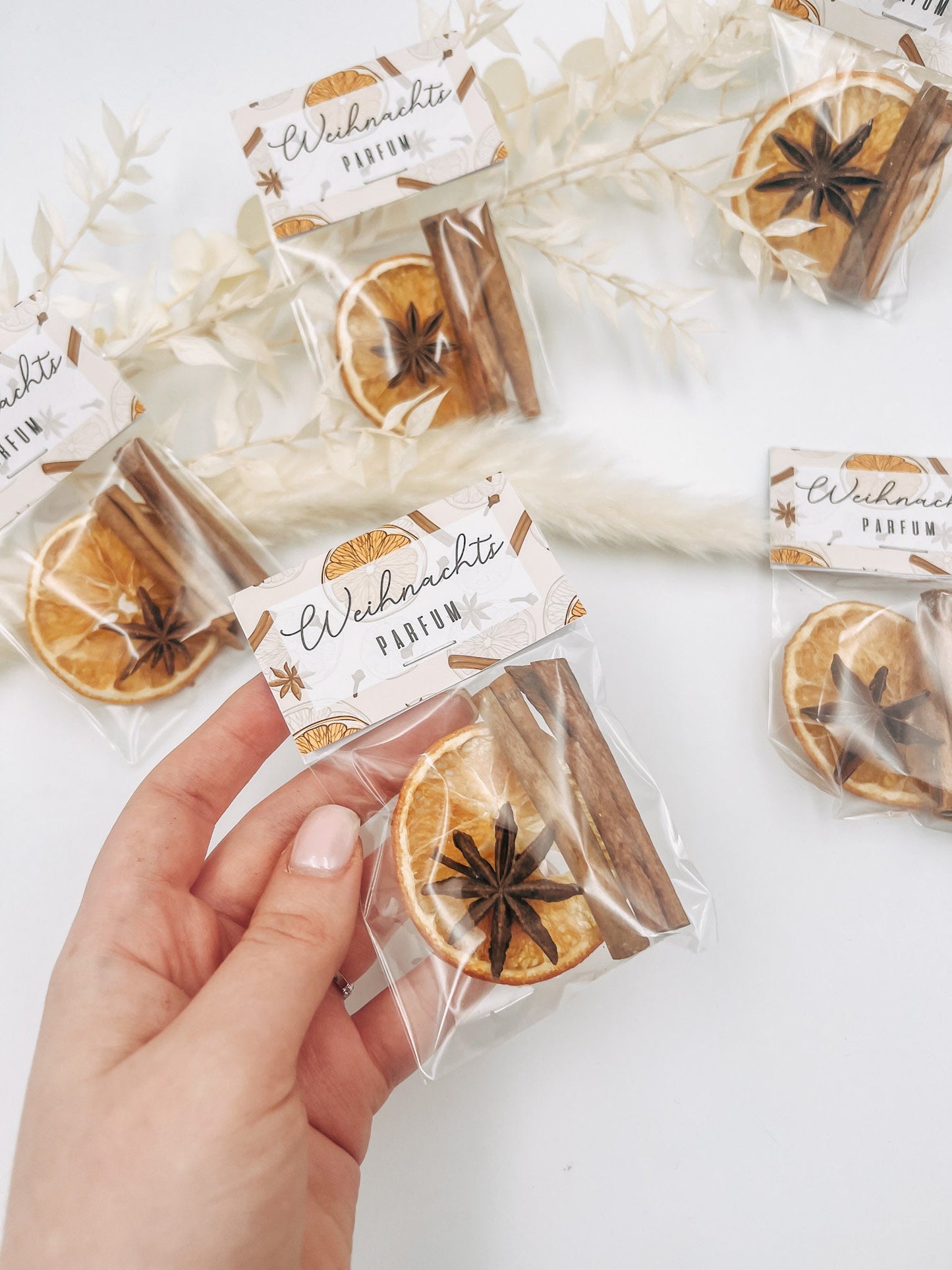 Gastgeschenk Weihnachten Mitgebsel "Weihnachtsparfum" Duftmix Zimt Orange Anis - Werbegeschenk Mitarbeitergeschenk Firmenfeier