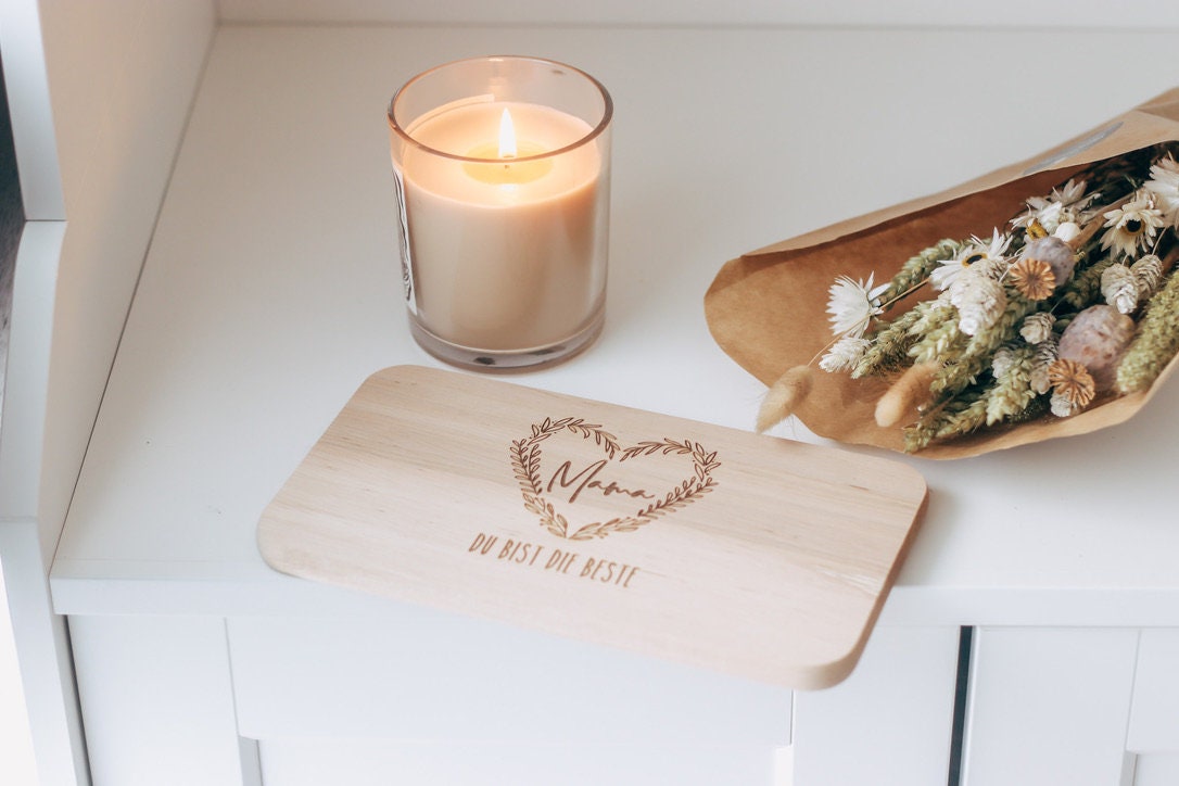 Frühstücksbrett Mama - Vesperbrett Mutter - Muttertag Geschenk personalisiert - Mama du bist die beste
