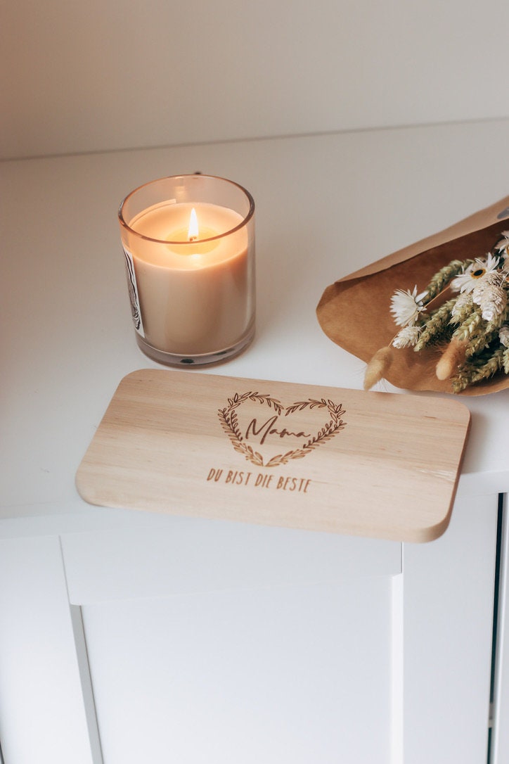 Frühstücksbrett Mama - Vesperbrett Mutter - Muttertag Geschenk personalisiert - Mama du bist die beste
