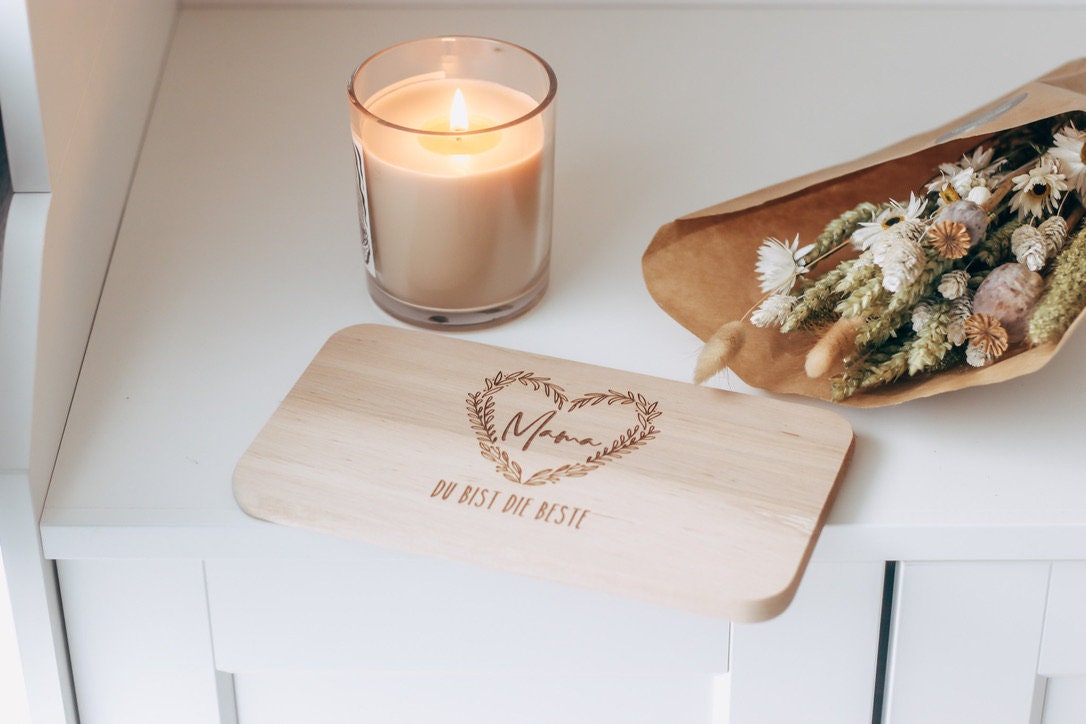 Frühstücksbrett Mama - Vesperbrett Mutter - Muttertag Geschenk personalisiert - Mama du bist die beste