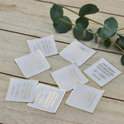 Personalisierte Etiketten Quadratisch Hochzeit mit Heißfolienveredelung in gold oder silber - Gastgeschenke DIY - Taufe Geburtstag Verlobung