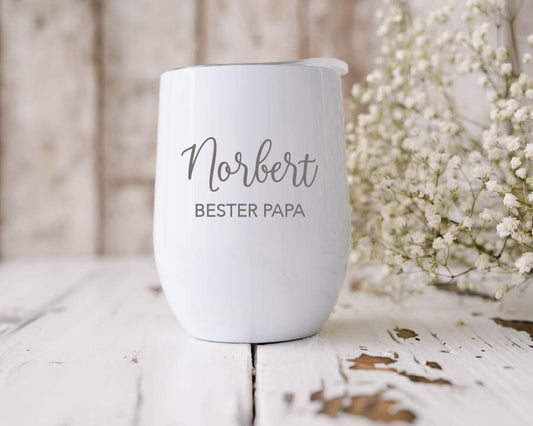 Weinbecher Thermobecher "Bester Papa" - Vatertagsgeschenk - Papa ist der beste - Geschenke für Papa
