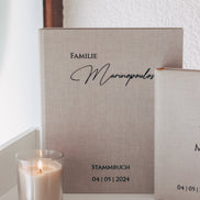 Stammbuch A4 mit Leinen Cover und schwarzer Personalisierung - auch im SET mit Gästebuch erhältlich