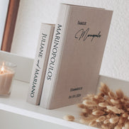 Stammbuch A4 mit Leinen Cover und schwarzer Personalisierung - auch im SET mit Gästebuch erhältlich