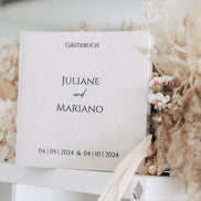 Gästebuch Hochzeit mit Leinen cover personalisiert - auch im SET mit Stammbuch erhältlich