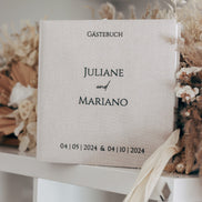 Gästebuch Hochzeit mit Leinen cover personalisiert - auch im SET mit Stammbuch erhältlich