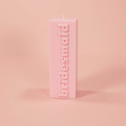 Geschenk für die Brautjungfer - Bridesmaid Kerze Rosa aus Sojawachs - JGA - Team Braut