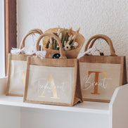 Team Braut JGA Jutetaschen mit Initial & Team Braut/Braut - Hochzeit - Bride to be - Junggesellinnenabschied