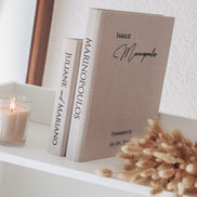 Stammbuch A4 mit Leinen Cover und schwarzer Personalisierung - auch im SET mit Gästebuch erhältlich