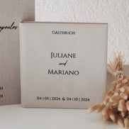 Gästebuch Hochzeit mit Leinen cover personalisiert - auch im SET mit Stammbuch erhältlich