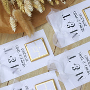 Gastgeschenk Hochzeit - Schokokarte - Goldene Schriftveredelung - Personalisiert mit Namen, Datum + Text, Söz, Nikah,