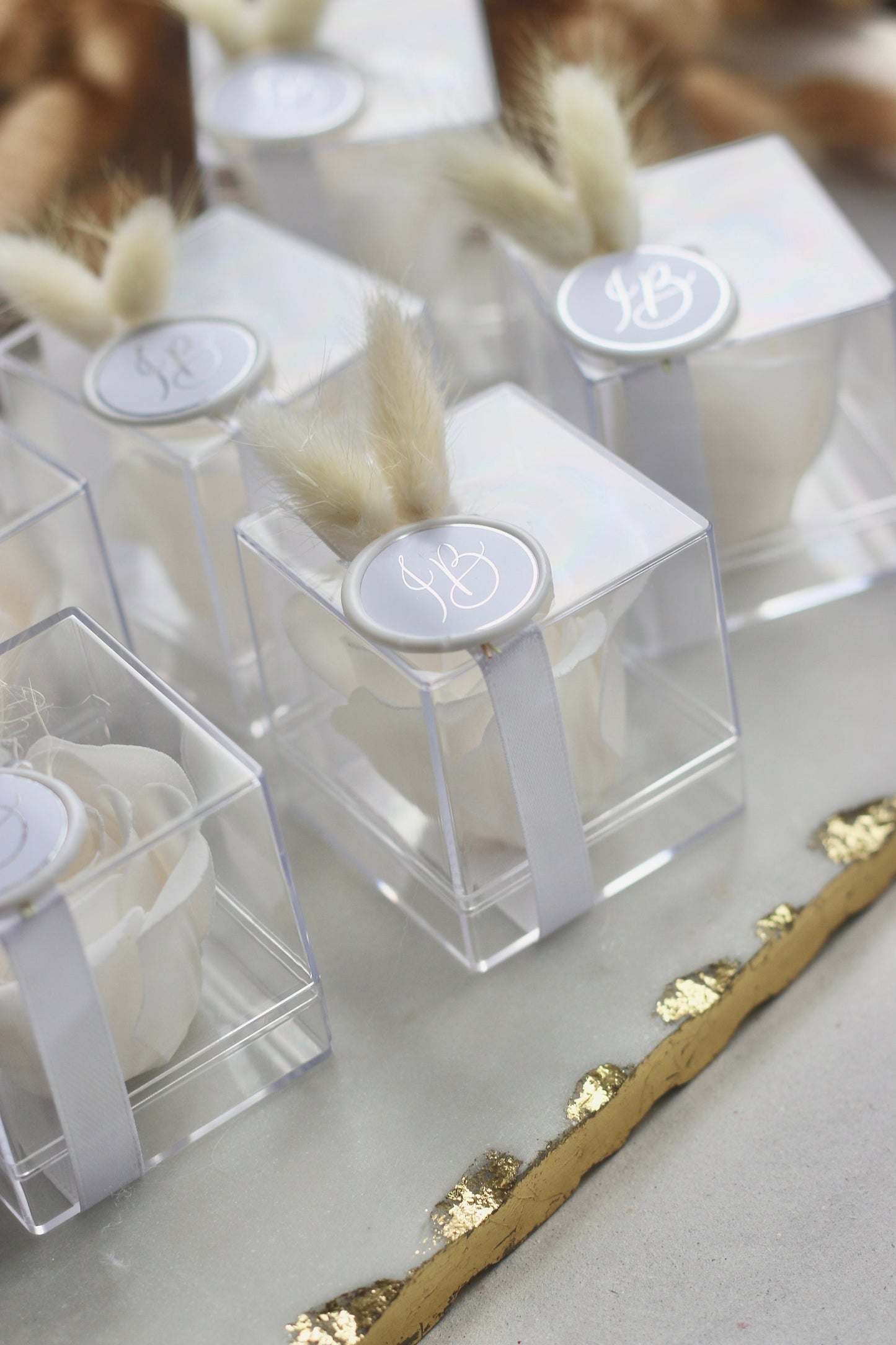 Gastgeschenk Hochzeit mit personalisiertem Wachssiegel - Rosenbox Rosenseife - Guest favor - Wedding favour