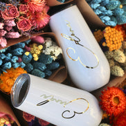 Thermobecher in weiß personalisiert - minimalistisch - Freundesgruppe - Mädelsabend - Prosecco Glas - Weinbecher - Sektbecher