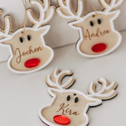 Christbaum Anhänger - Weihnachtsbaumdeko - Dekoration Weihnachten - Personalisierte Holzanhänger - Ornamente - Mitarbeiter Geschenk
