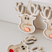 Christbaum Anhänger - Weihnachtsbaumdeko - Dekoration Weihnachten - Personalisierte Holzanhänger - Ornamente - Mitarbeiter Geschenk