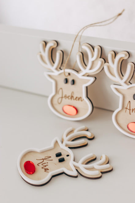 Christbaum Anhänger - Weihnachtsbaumdeko - Dekoration Weihnachten - Personalisierte Holzanhänger - Ornamente - Mitarbeiter Geschenk