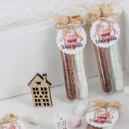 Gastgeschenk Weihnachten - Warme Wintergrüße Kakao & Marshmallows - Mitarbeiter Geschenk, Wichtelgeschenk, Geschenk unter Kollegen