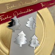 Weihnachten Platzkarte (auch mit Loch möglich) für den gedeckten Tisch oder auch als Deko für vorhandene Geschenke, 6,5 cm Gold oder silber