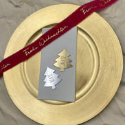 Weihnachten Platzkarte (auch mit Loch möglich) für den gedeckten Tisch oder auch als Deko für vorhandene Geschenke, 6,5 cm Gold oder silber
