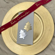 Weihnachten Platzkarte (auch mit Loch möglich) für den gedeckten Tisch oder auch als Deko für vorhandene Geschenke, 6,5 cm Gold oder silber