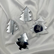 Weihnachten Platzkarte (auch mit Loch möglich) für den gedeckten Tisch oder auch als Deko für vorhandene Geschenke, 6,5 cm Gold oder silber