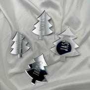 Weihnachten Platzkarte (auch mit Loch möglich) für den gedeckten Tisch oder auch als Deko für vorhandene Geschenke, 6,5 cm Gold oder silber