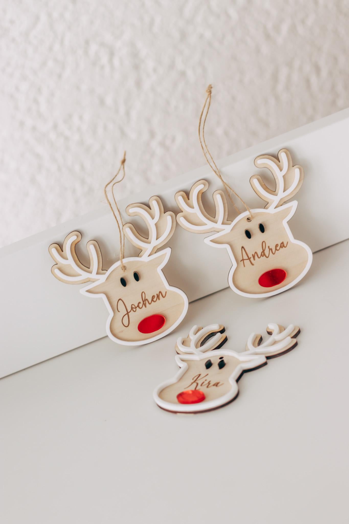 Christbaum Anhänger - Weihnachtsbaumdeko - Dekoration Weihnachten - Personalisierte Holzanhänger - Ornamente - Mitarbeiter Geschenk