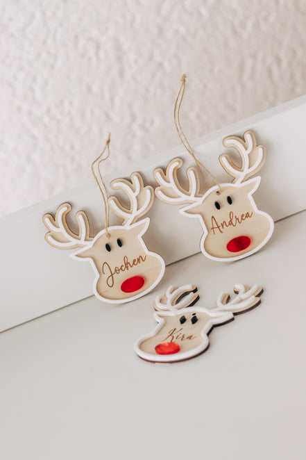Christbaum Anhänger - Weihnachtsbaumdeko - Dekoration Weihnachten - Personalisierte Holzanhänger - Ornamente - Mitarbeiter Geschenk